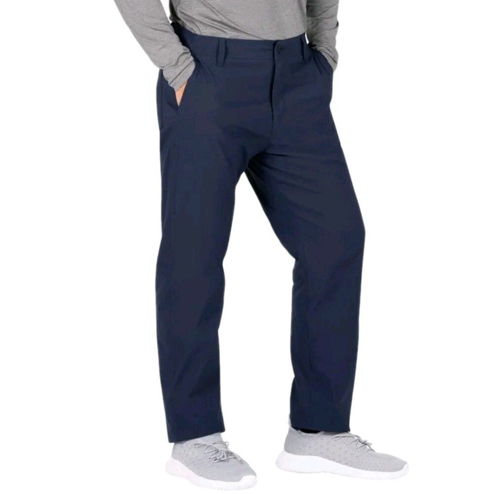 Gerry Men's 40x30 Fleece Lined Pant Relaxed Straight Zip Pockets Stretch Blue